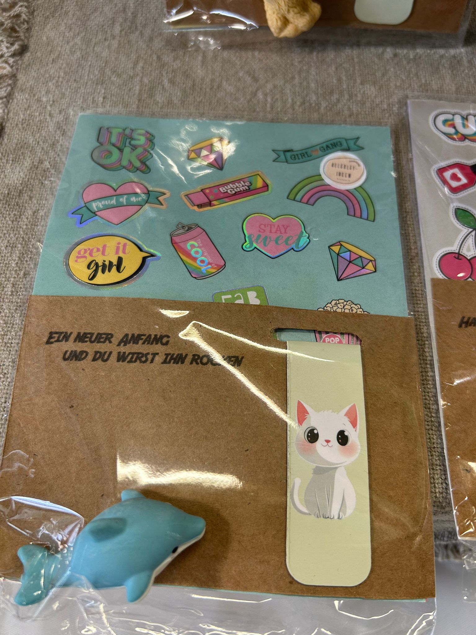 „Kleiner Mutmacher“ – Sticker, Lesezeichen, Radiergummi - Mädchen Edition