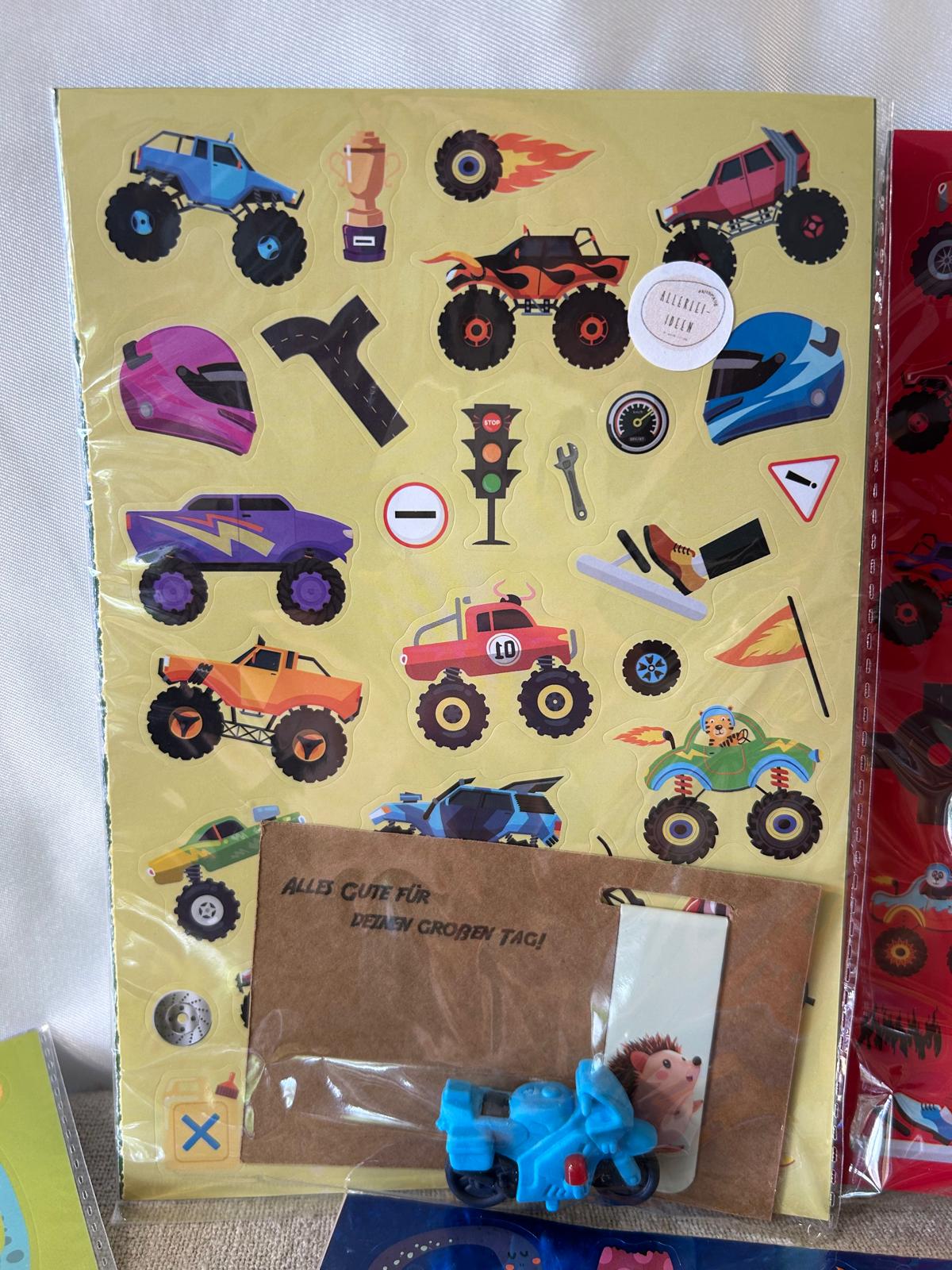 „Kleiner Mutmacher“ – Sticker, Lesezeichen, Radiergummi -Jungs Edition