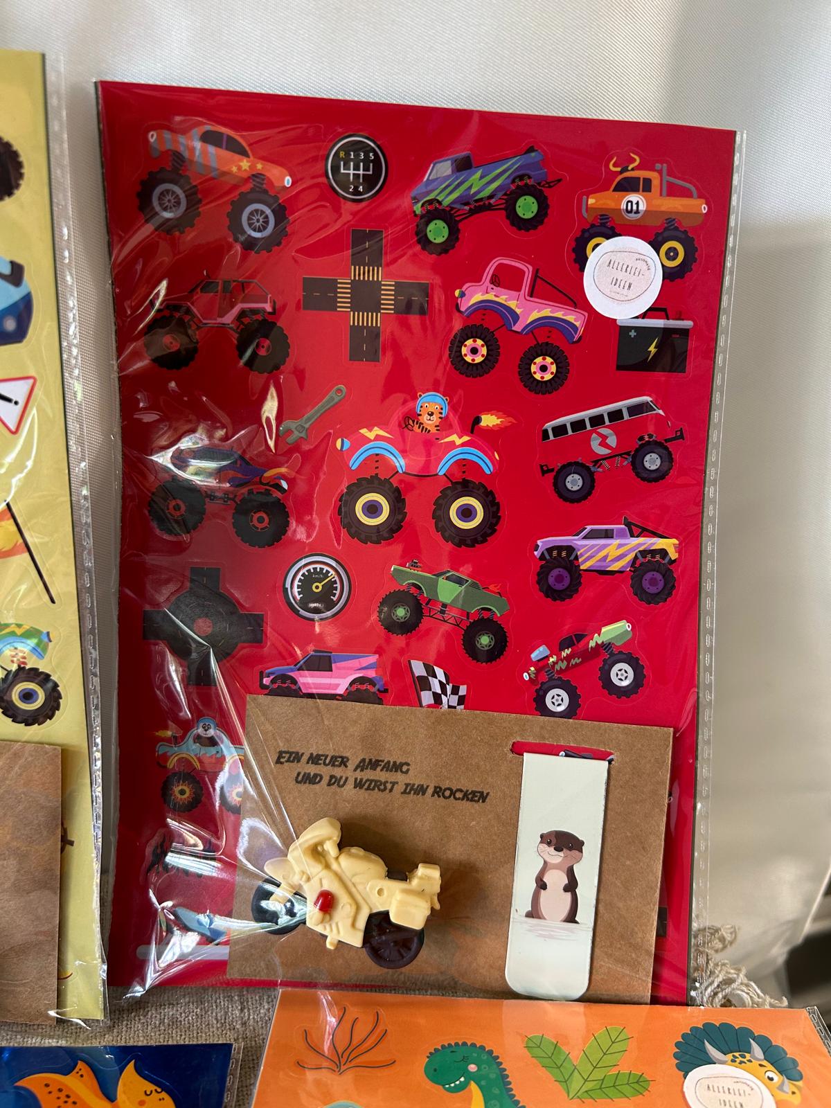„Kleiner Mutmacher“ – Sticker, Lesezeichen, Radiergummi -Jungs Edition